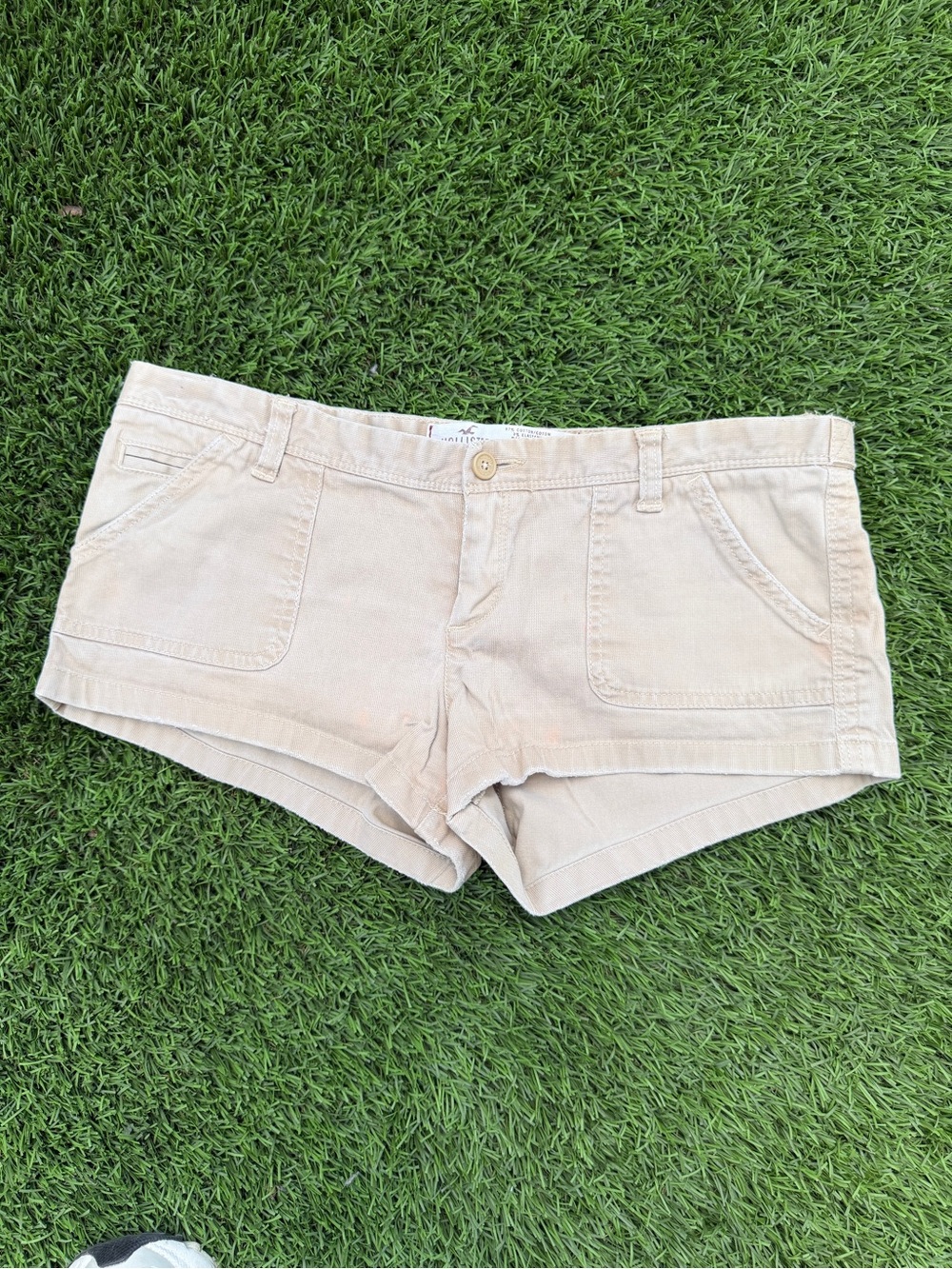 Hollister Tan Low-Rise Cotton Jean Shorts